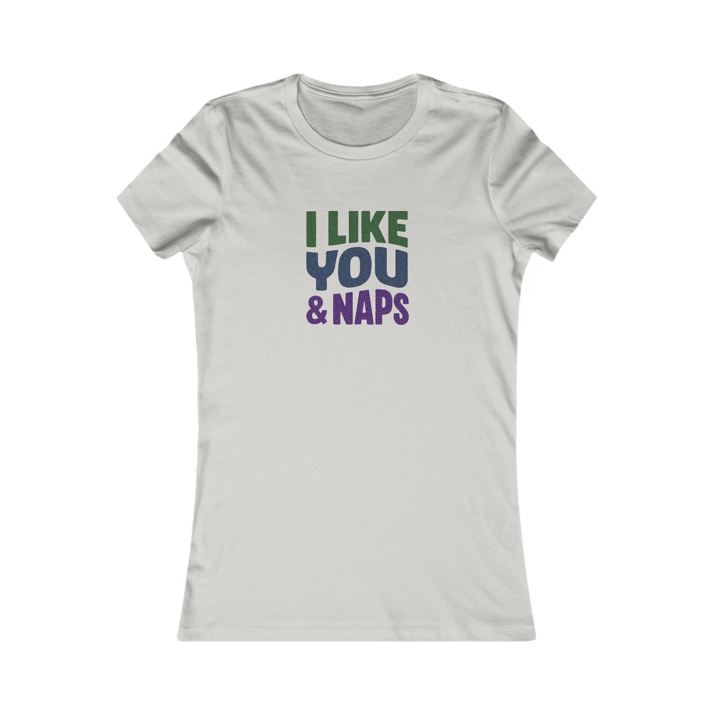 I Like You & Naps (Cool Gradient) — Retro Loungewear Women's Tee (Light)