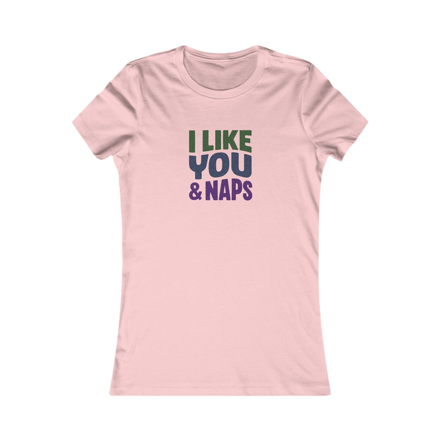 I Like You & Naps (Cool Gradient) — Retro Loungewear Women's Tee (Light)