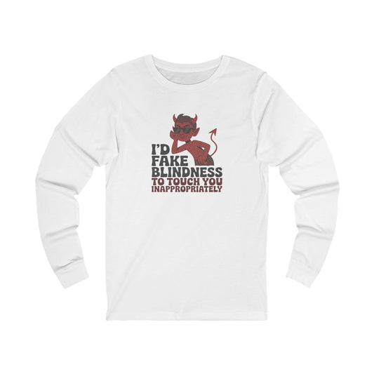 Fake Blindness? The Devil Made Me Do It! — Retro Long Sleeve (Light)