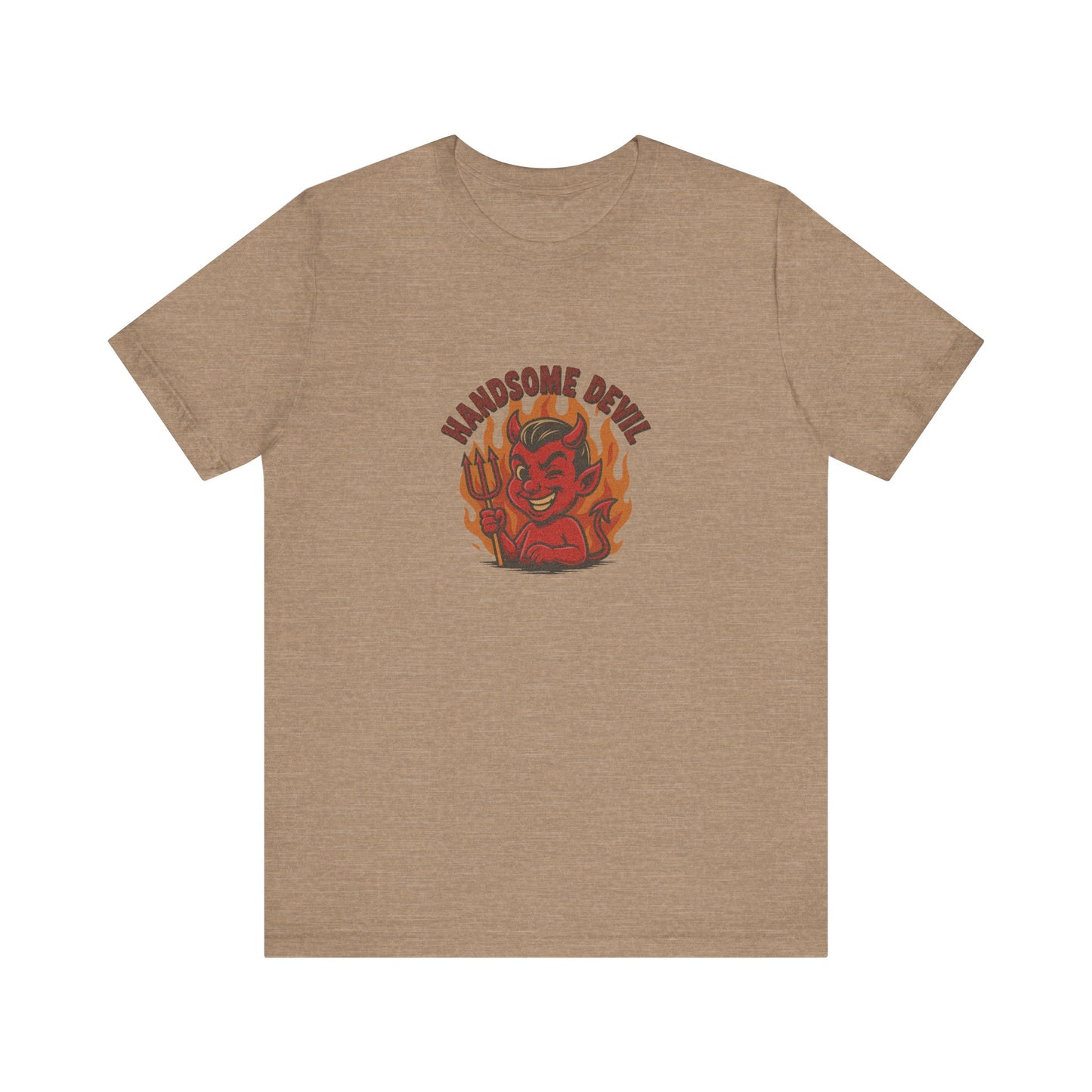 Handsome Devil — Fiery Retro Halloween Tee (Light)