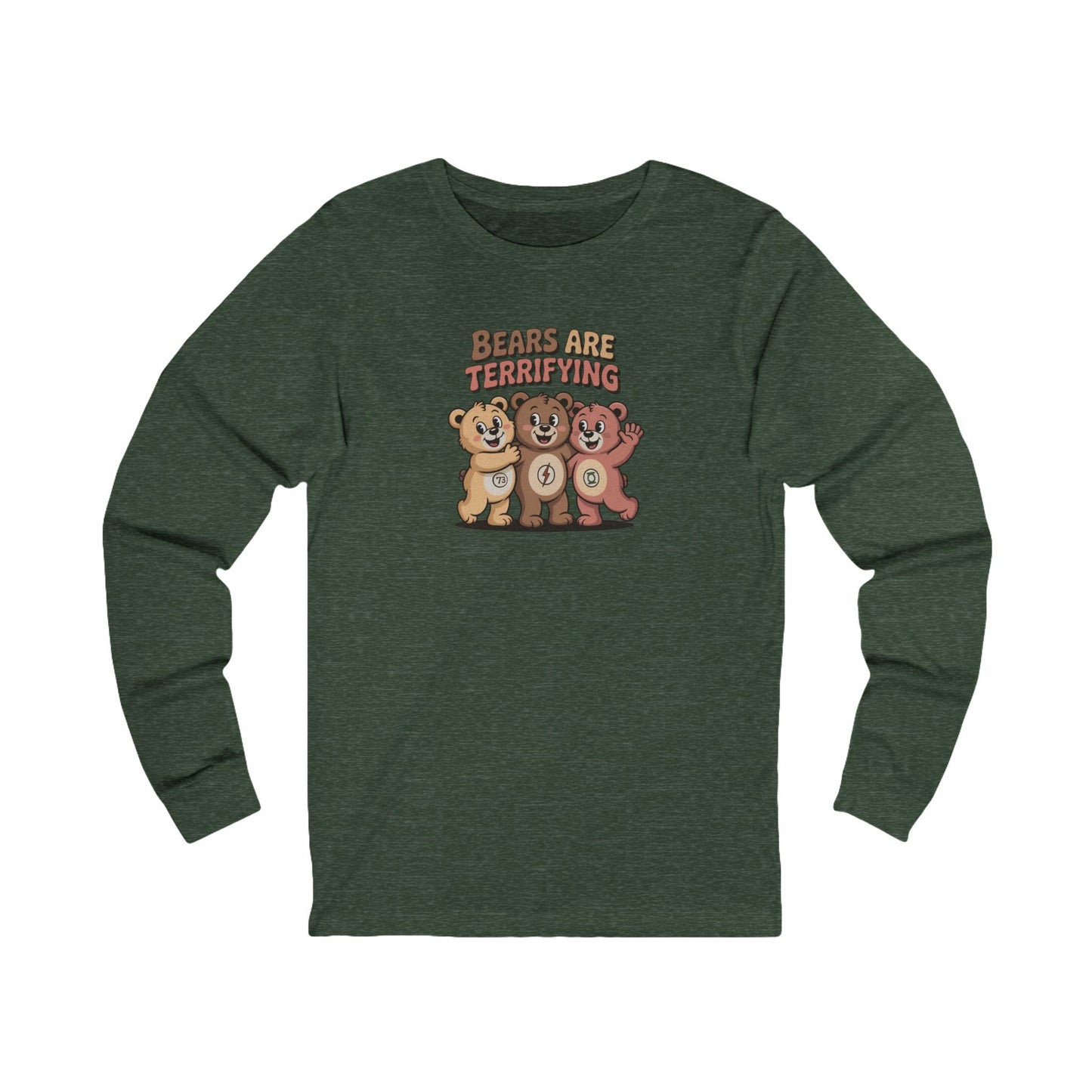 Bears Are Terrifying (Cute Edition) — Retro Long Sleeve (Dark)
