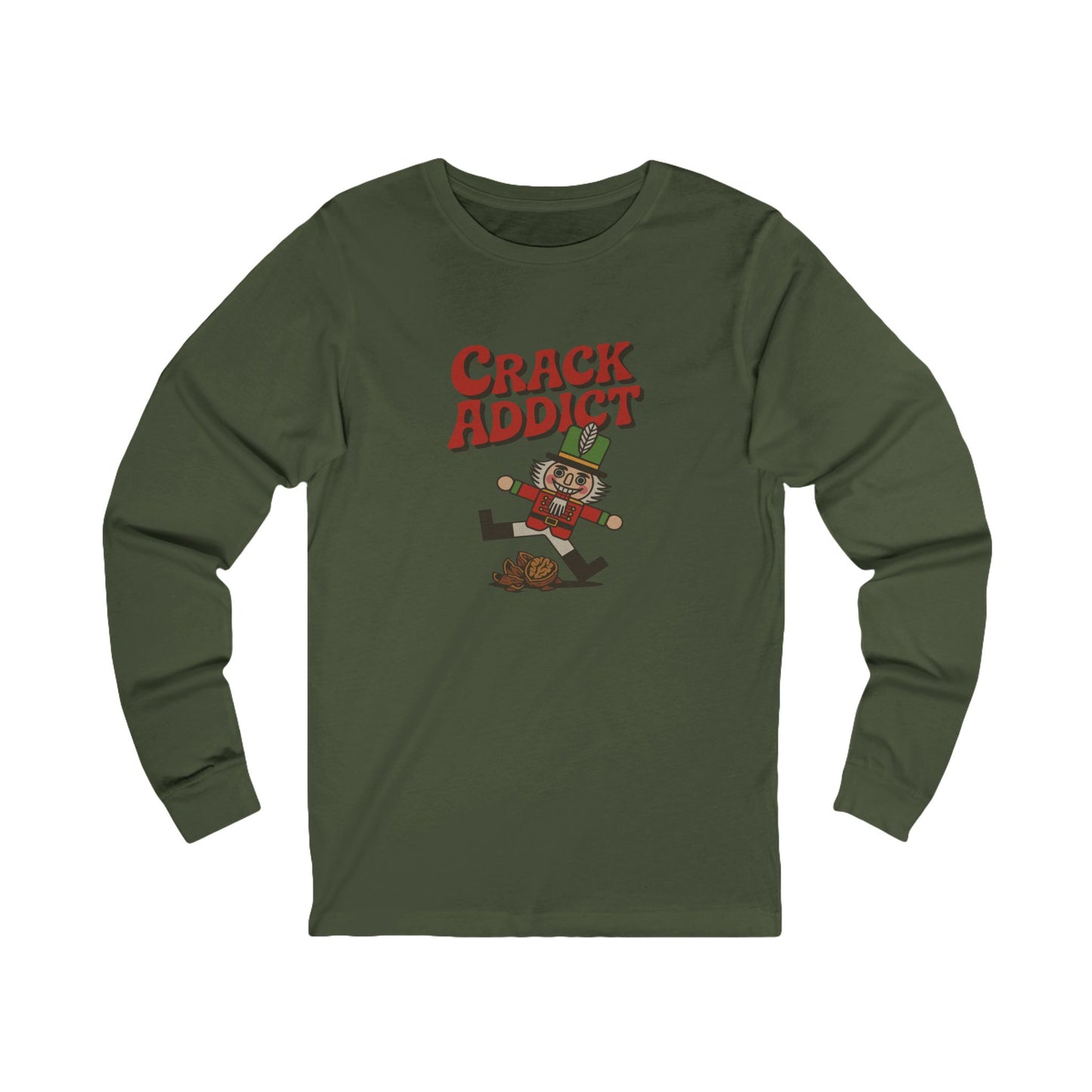 Crack Addict Nutcracker (Unhinged Remix) — Retro Long Sleeve (Dark)