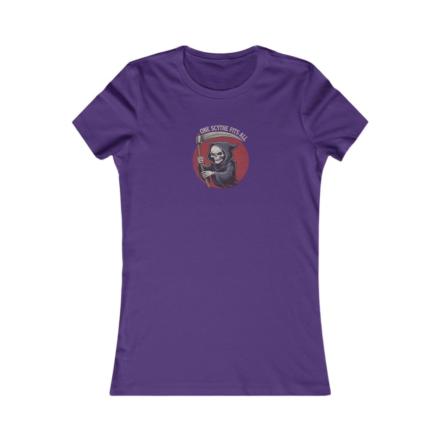 One Scythe Fits All — Grim Reaper Retro Women's Tee (Dark)
