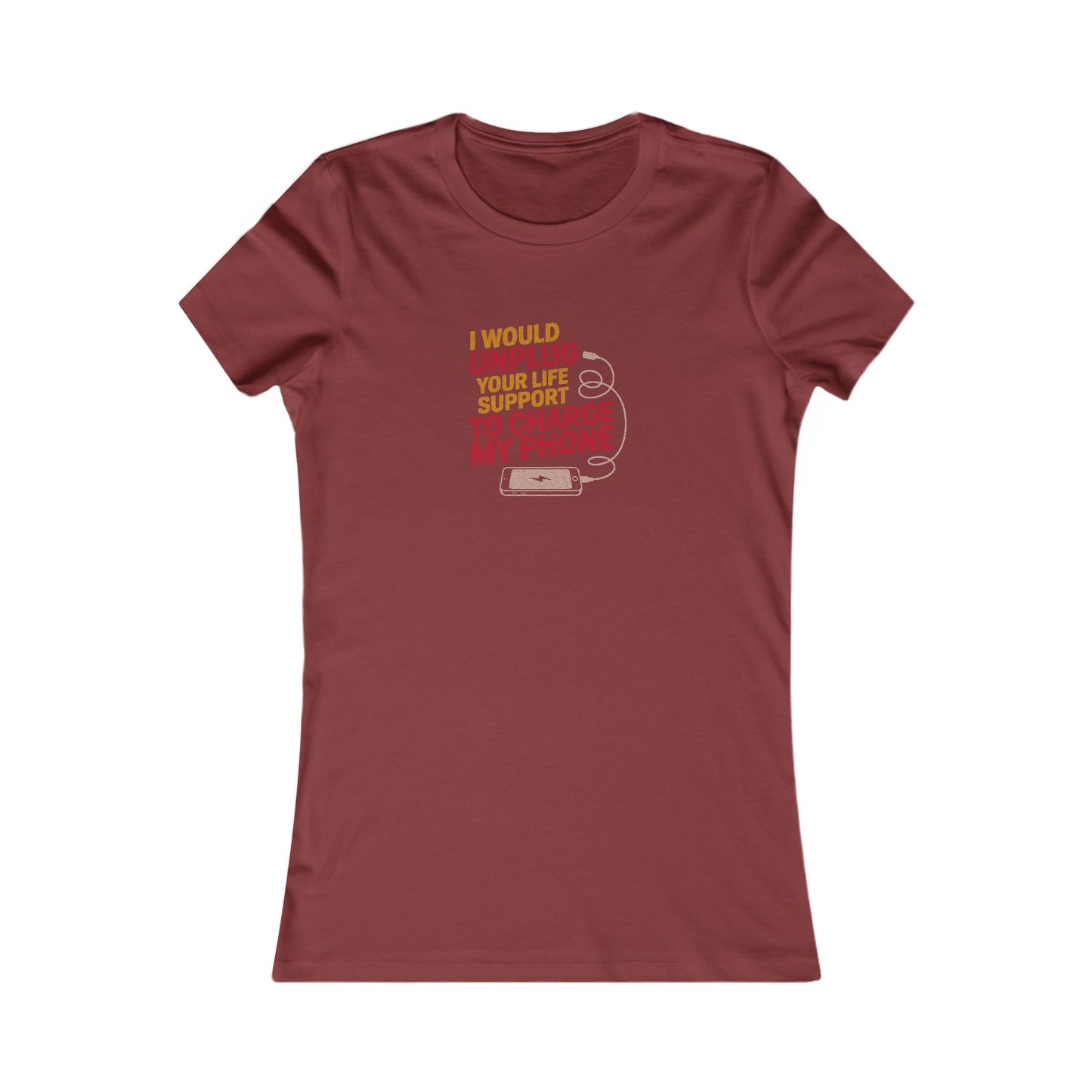Your Life Support < Charging My Phone — Women's Tee (Dark)