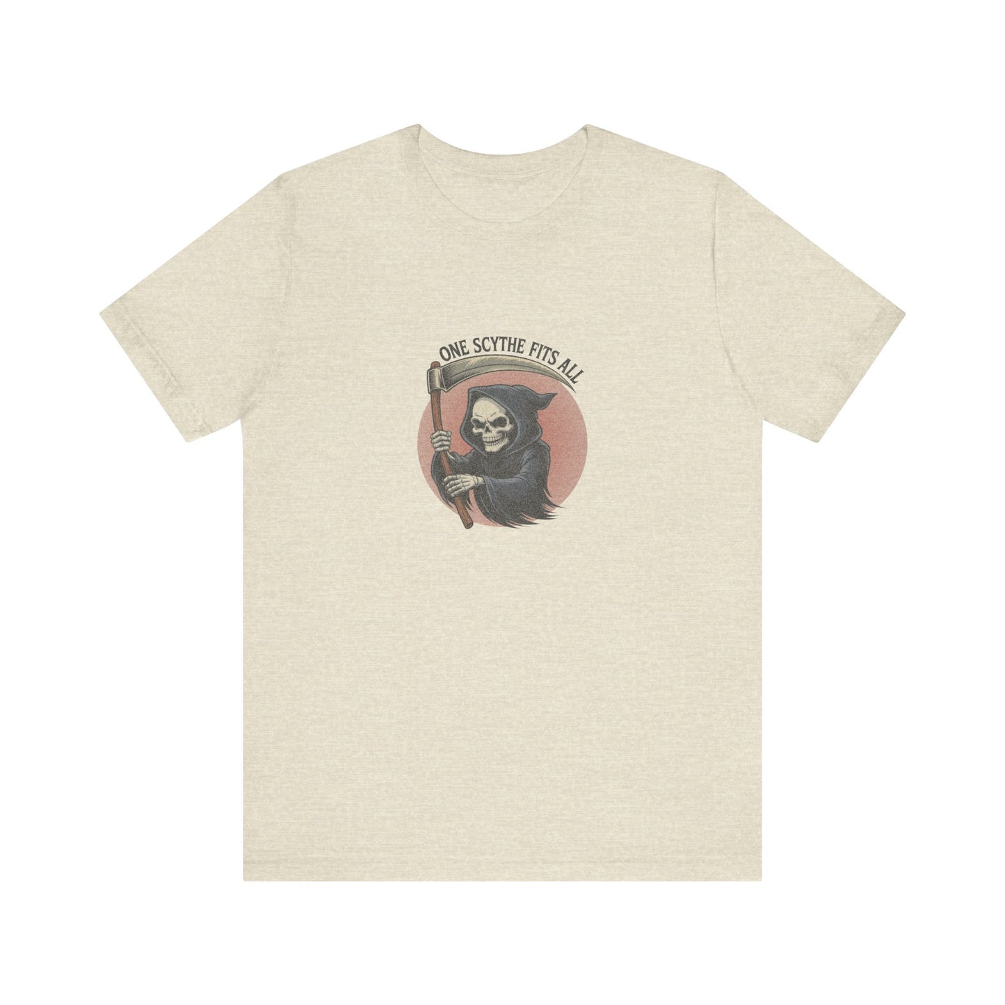 One Scythe Fits All — Grim Reaper Retro Tee (Light)