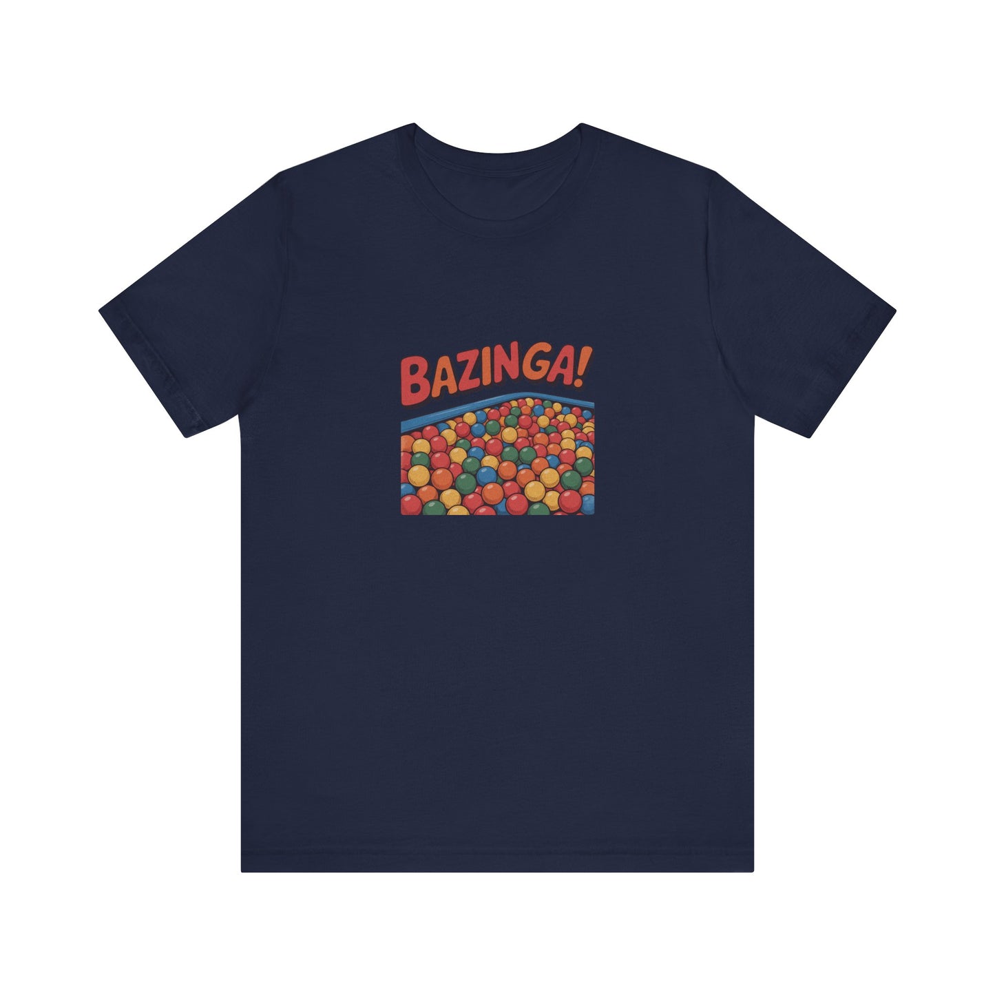 Bazinga! Ball Pit — Big Bang Theory Retro Tee (Dark)