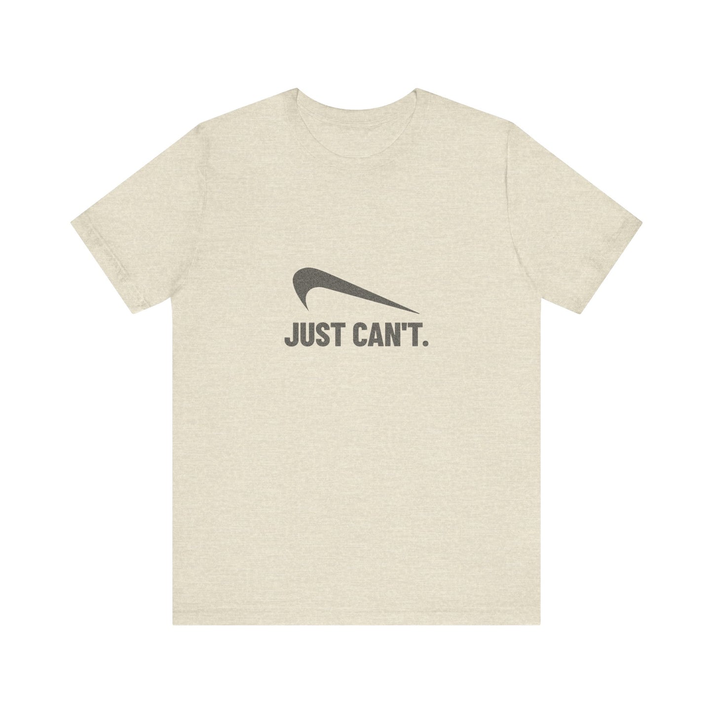 Just Can’t Athletic Parody — Retro Workout Tee (Light)