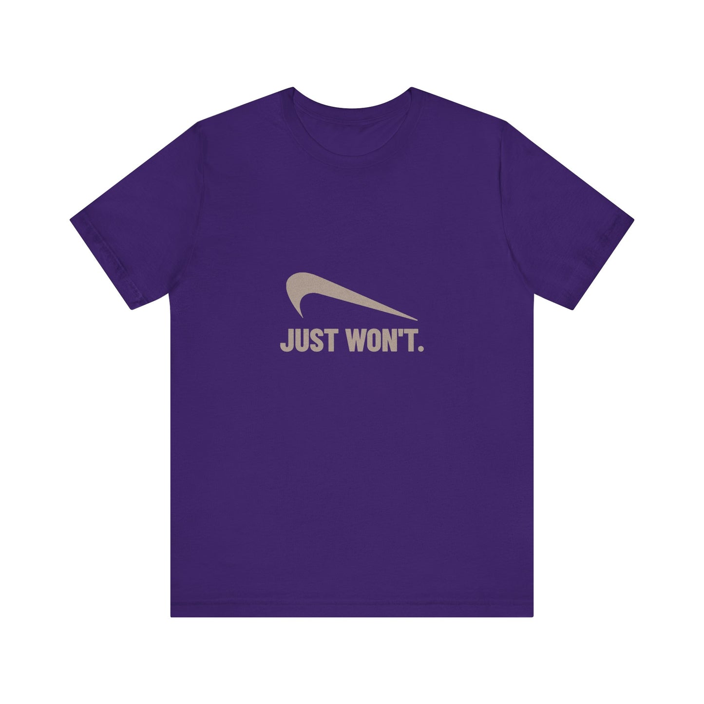 Just Won’t Athletic Parody — Retro Workout Tee (Dark)