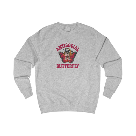 Antisocial Butterfly (Female) — Retro Workout Sweatshirt (Light)