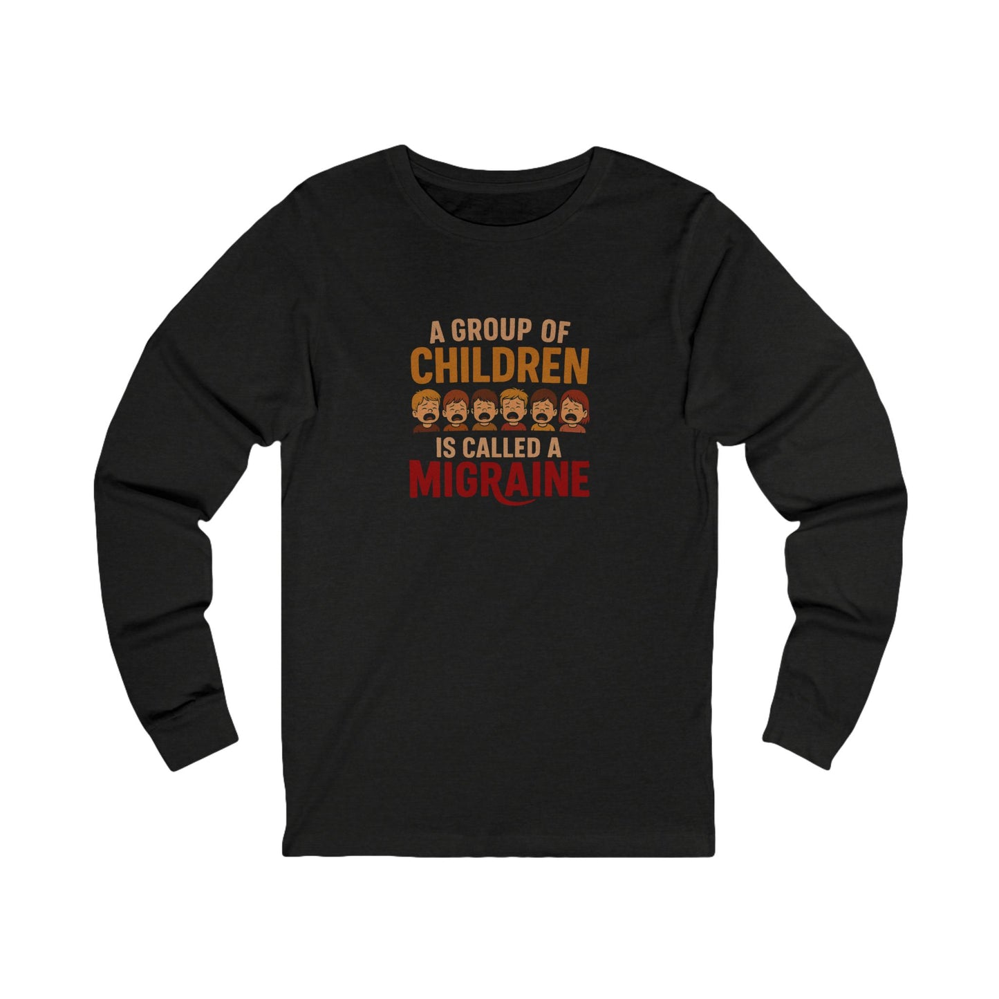 A Group of Children Is Called a Migraine — Retro Long Sleeve (Dark)