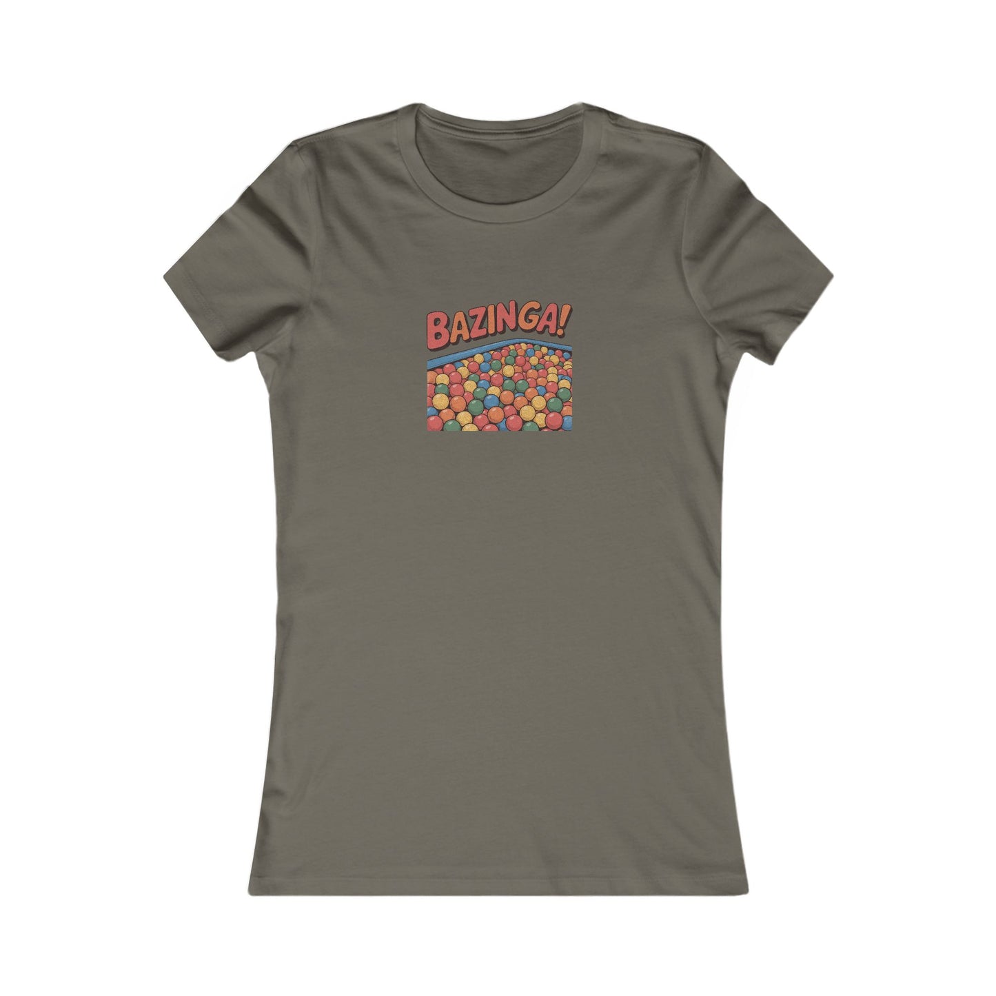 Bazinga! Ball Pit — Big Bang Theory Retro Women's Tee (Dark)