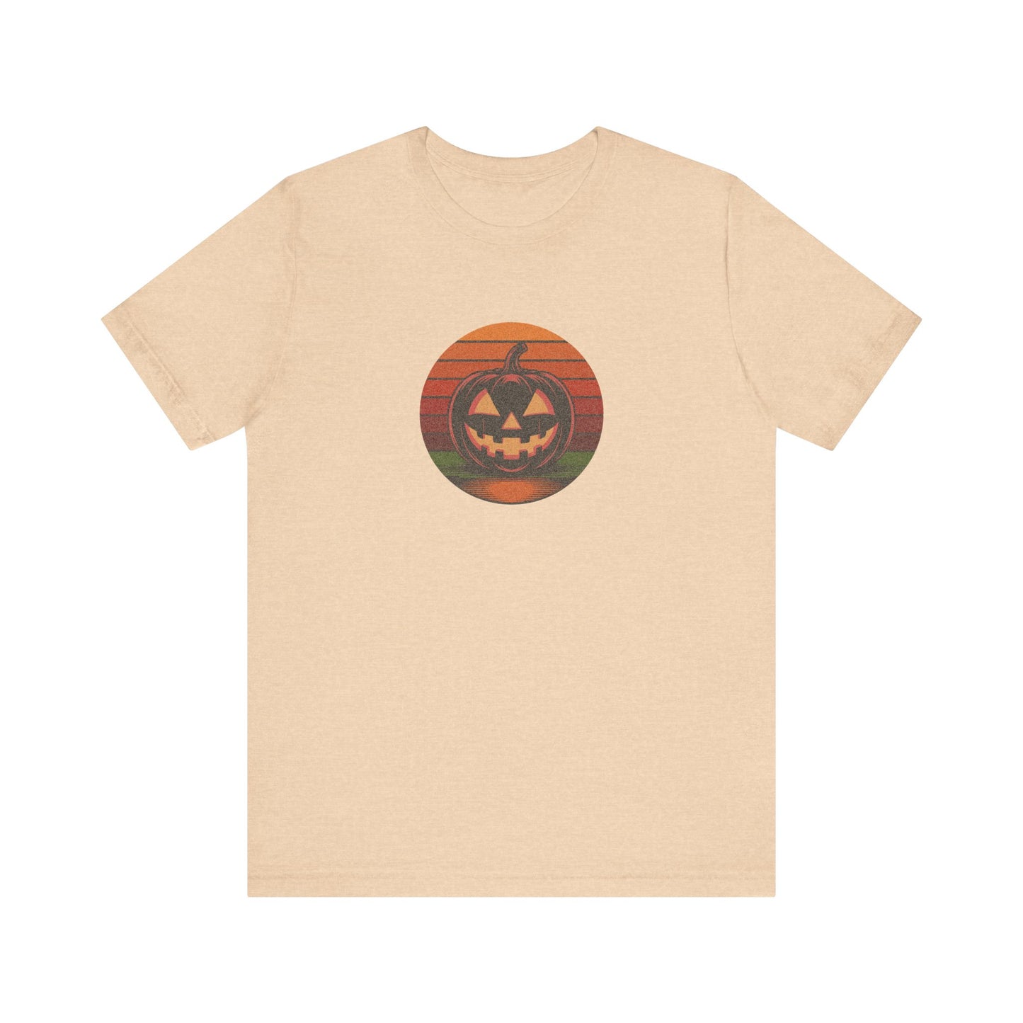Retro Jack: Bold Grin — Halloween Sunset Tee (Light)