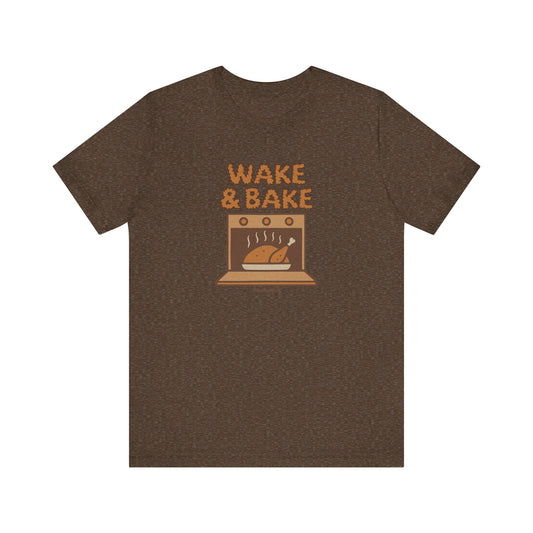 Wake & Bake — Retro Thanksgiving Turkey Tee (Dark)