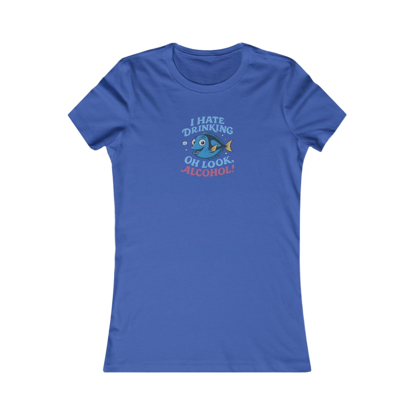 I Hate Drinking (Oh Look, Alcohol!) — Forgetful Fish Retro Women's Tee (Dark)