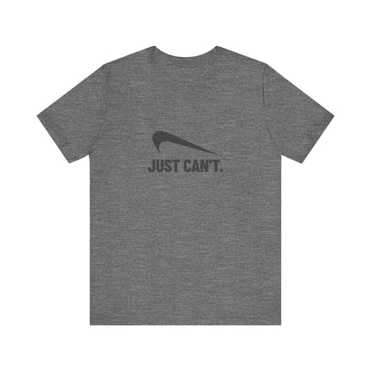 Just Can’t Athletic Parody — Retro Workout Tee (Light)