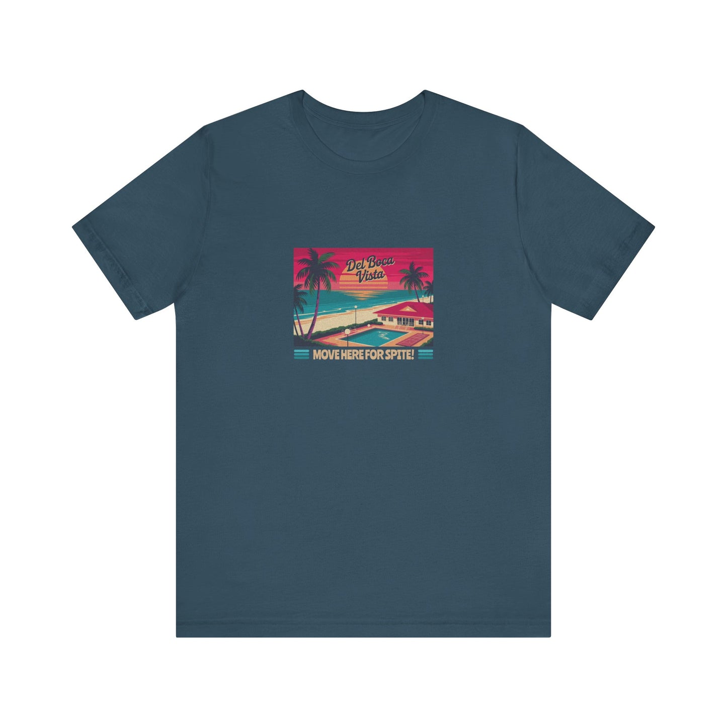 Del Boca Vista (Move Here For Spite!) — Seinfeld Retro Tee (Dark)