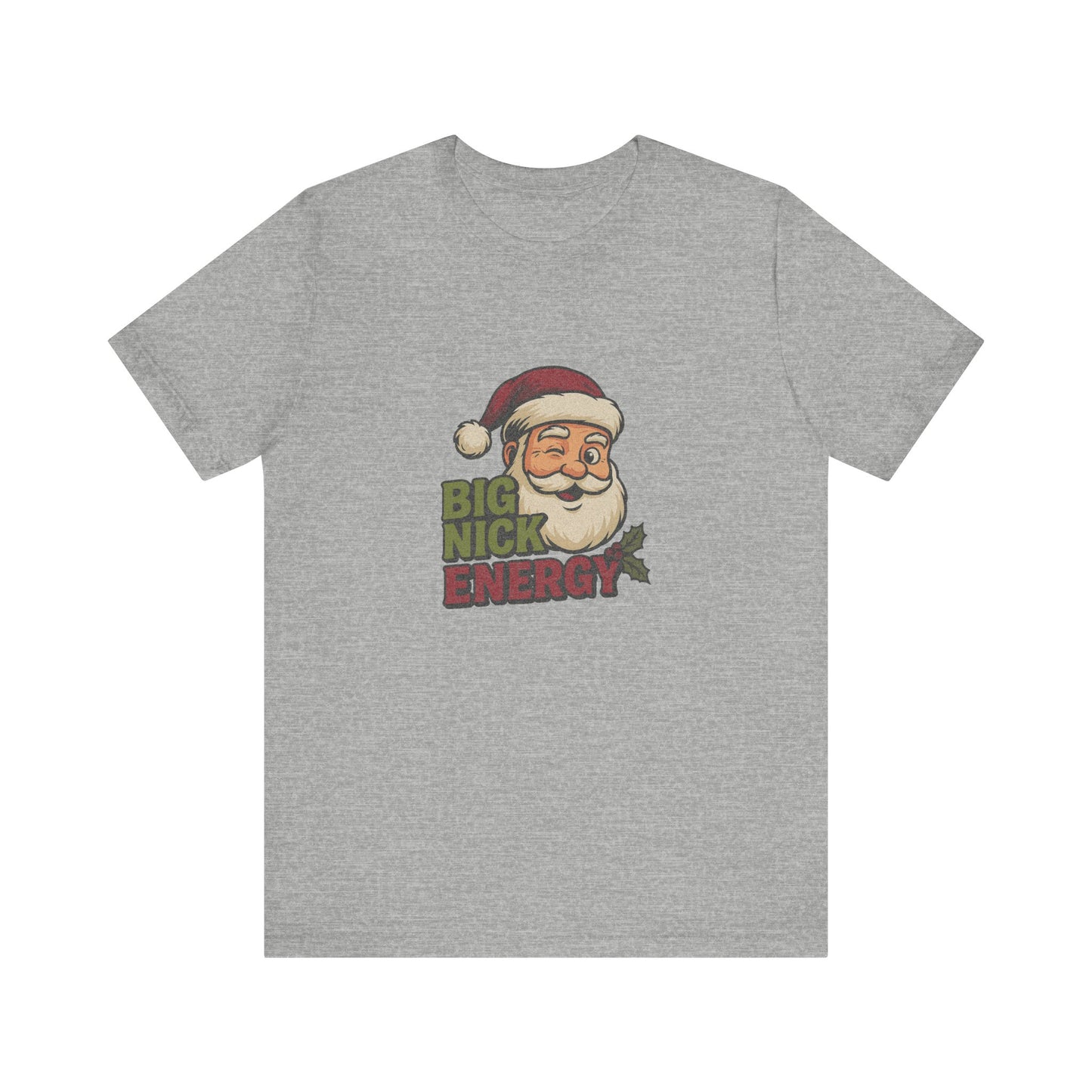 Big Nick Energy — Retro Santa Christmas Tee (Light)