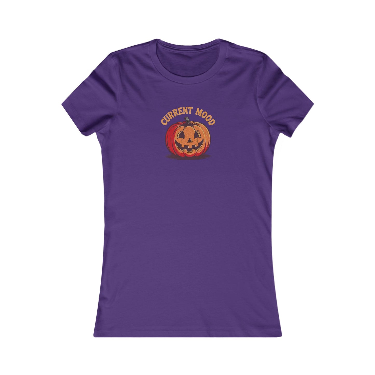 Current Mood (Classic Pumpkin) — Retro Halloween Women's Tee (Dark)