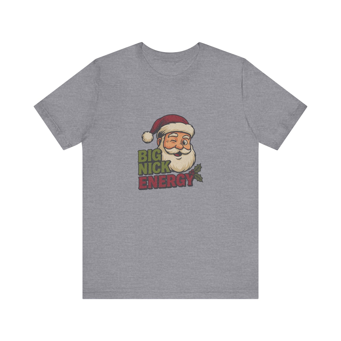 Big Nick Energy — Retro Santa Christmas Tee (Light)