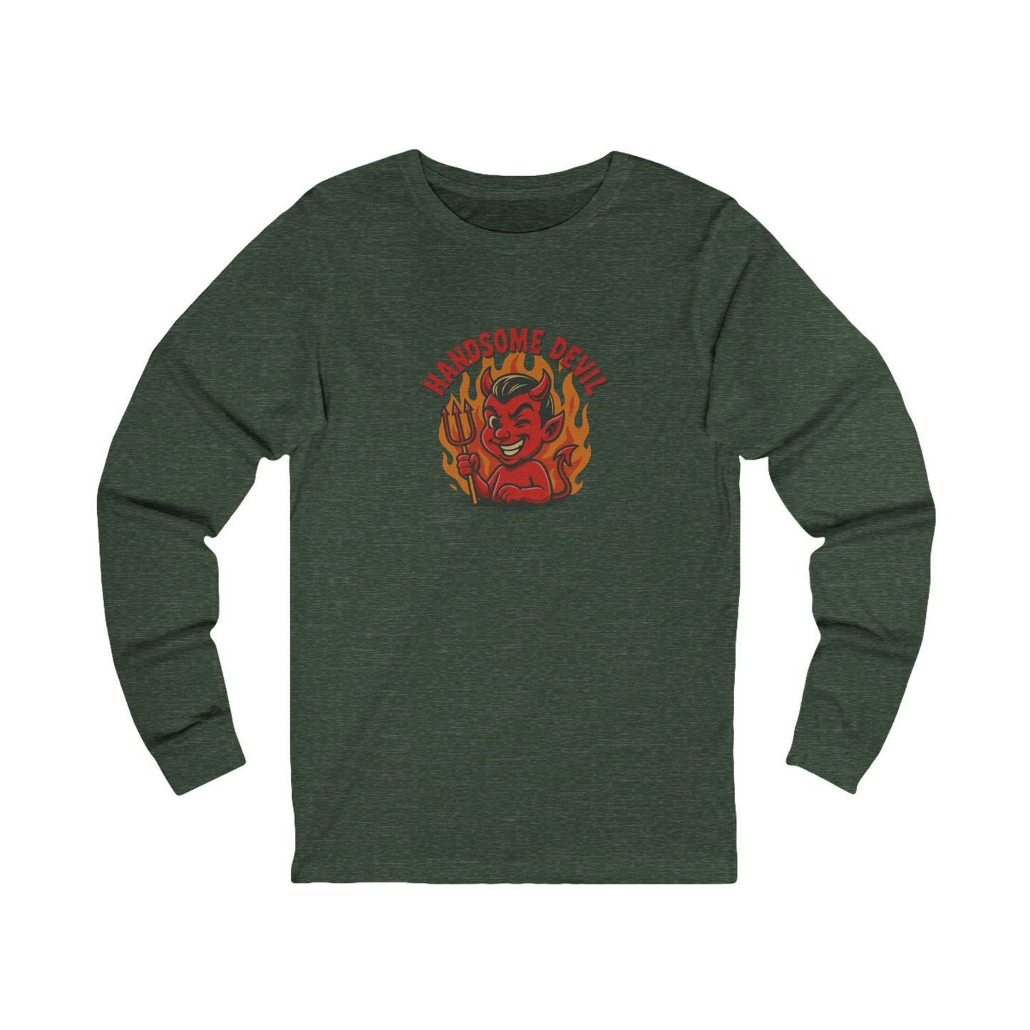 Handsome Devil — Fiery Retro Halloween Long Sleeve (Dark)