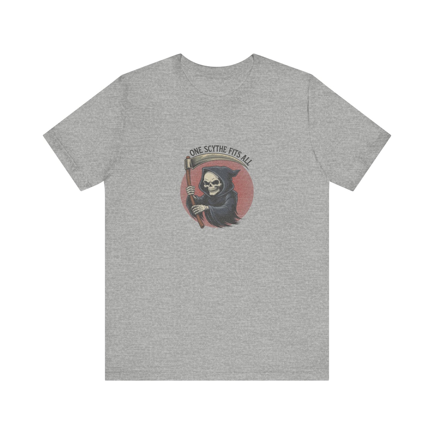 One Scythe Fits All — Grim Reaper Retro Tee (Light)