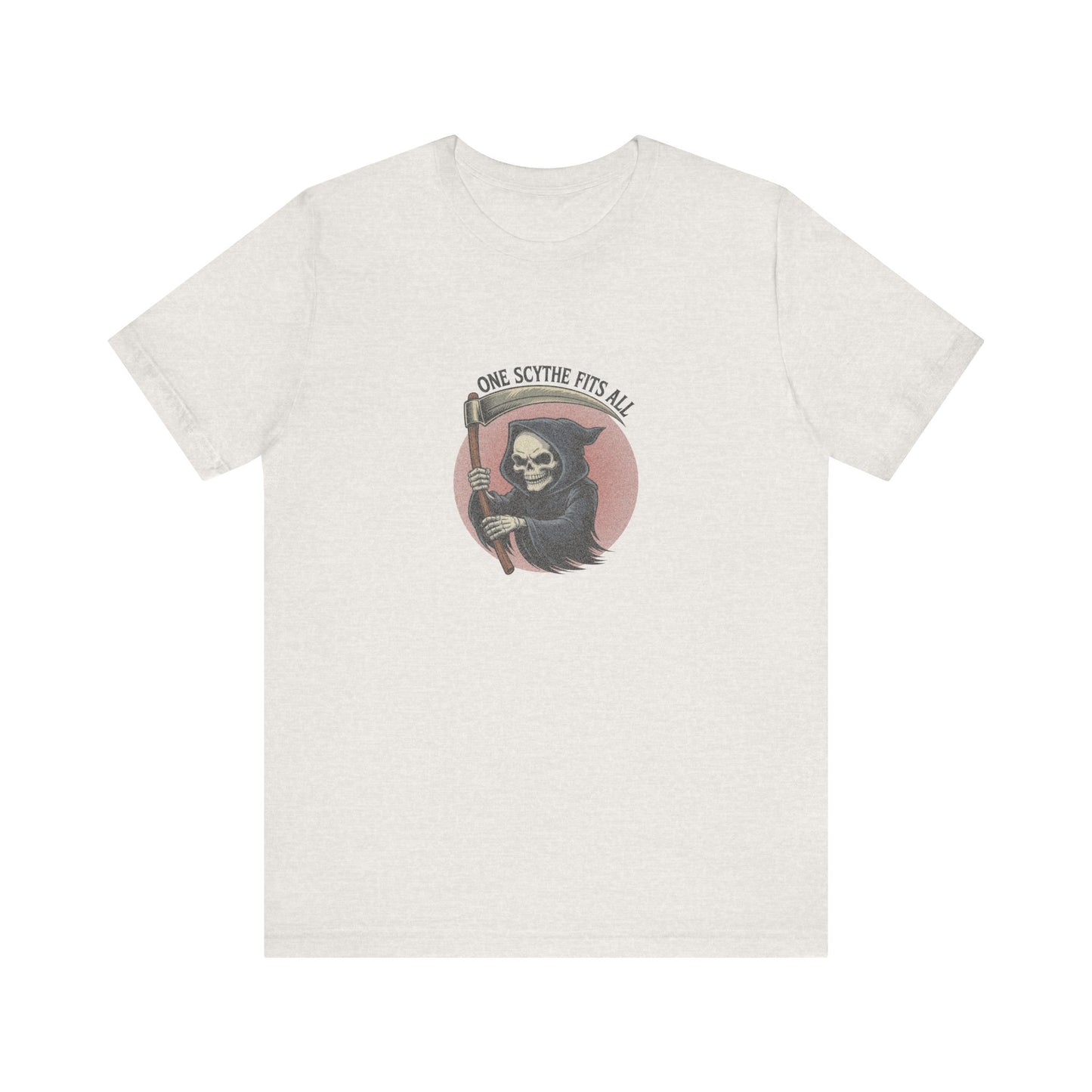 One Scythe Fits All — Grim Reaper Retro Tee (Light)