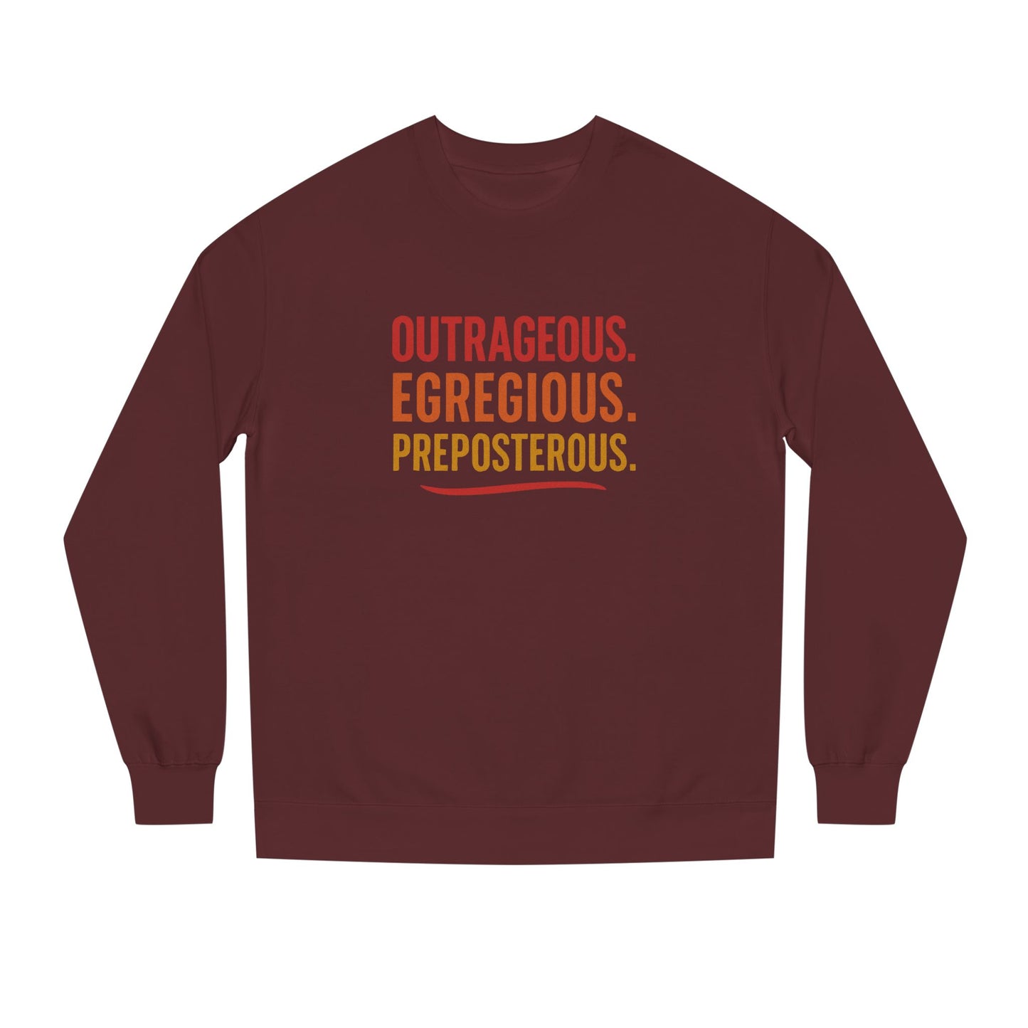Outrageous Egregious Preposterous (Warm Gradient) — Seinfeld Retro Sweatshirt (Dark)