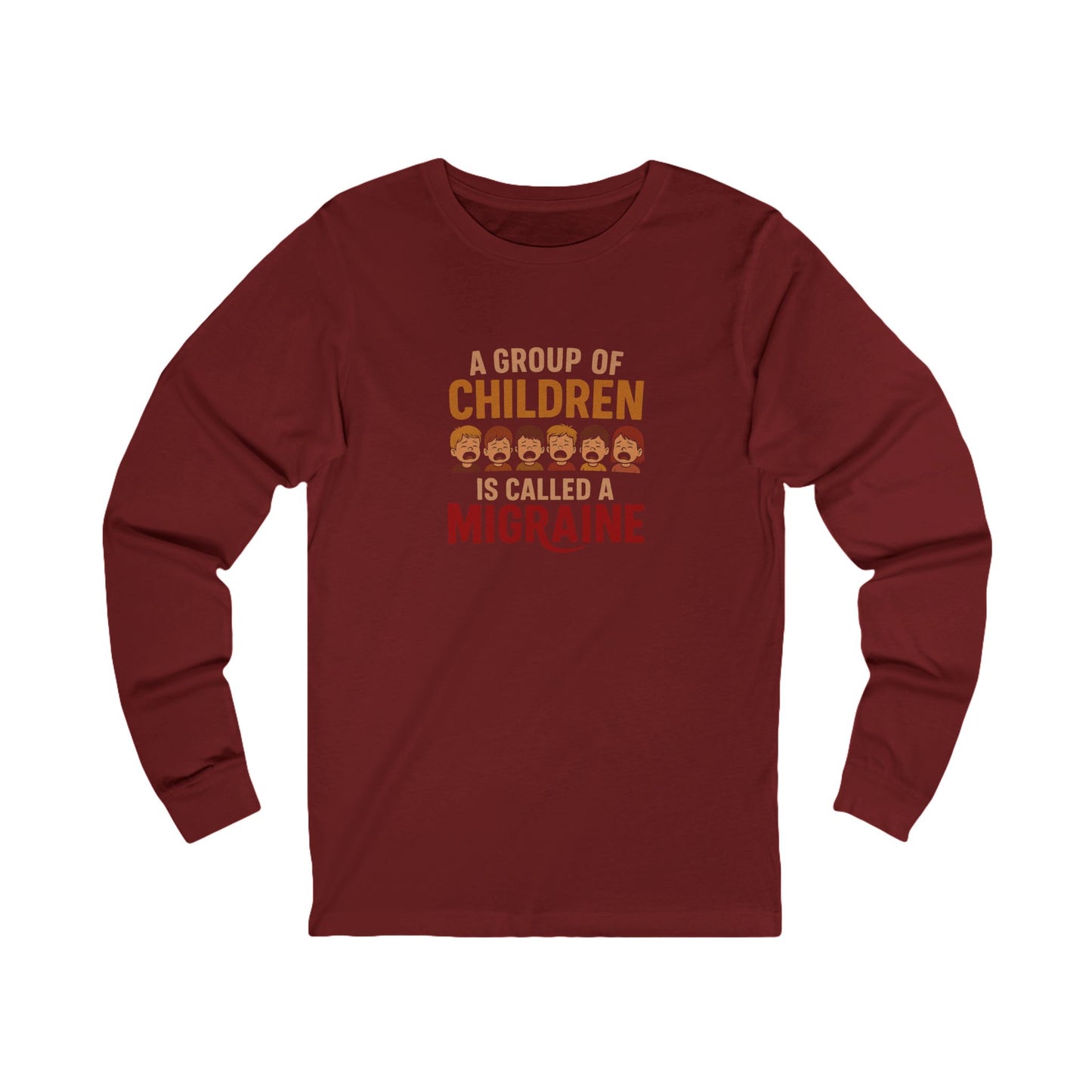 A Group of Children Is Called a Migraine — Retro Long Sleeve (Dark)