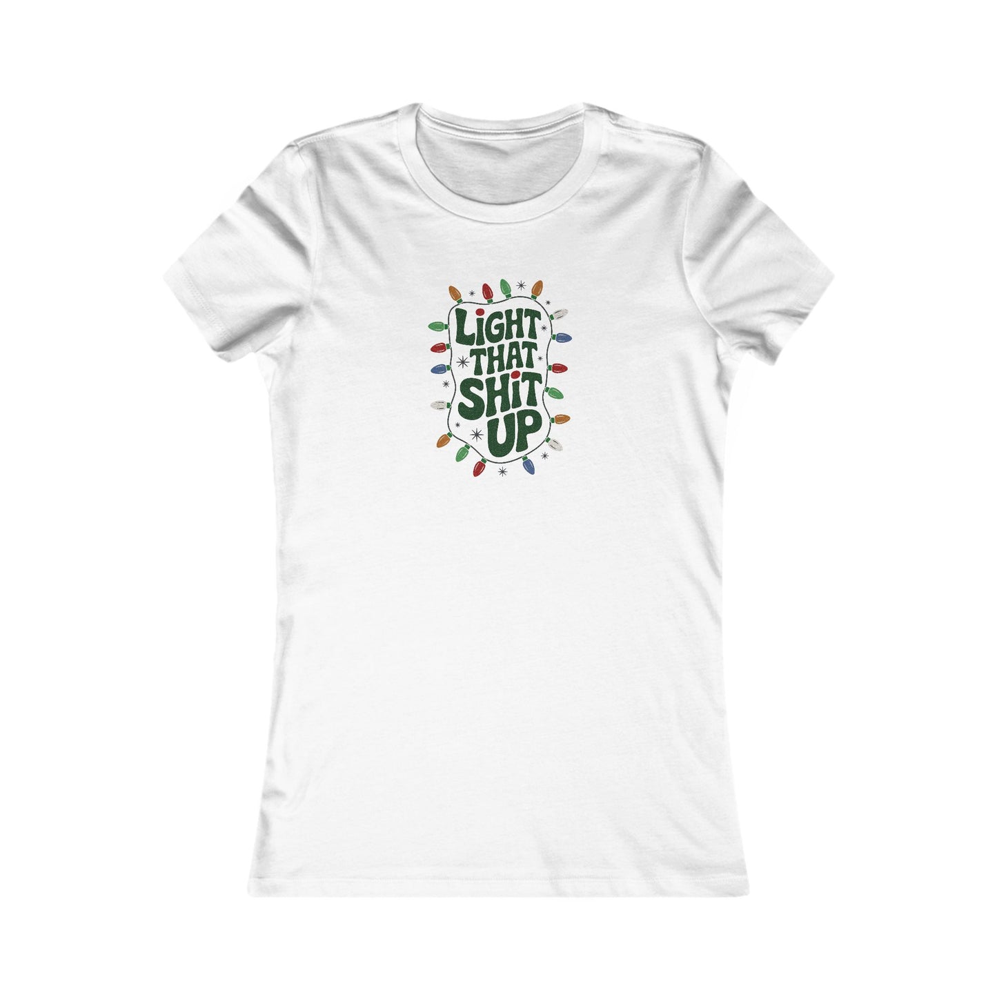 Light That Sh!t Up — Retro Christmas Lights Women's Tee (Light)