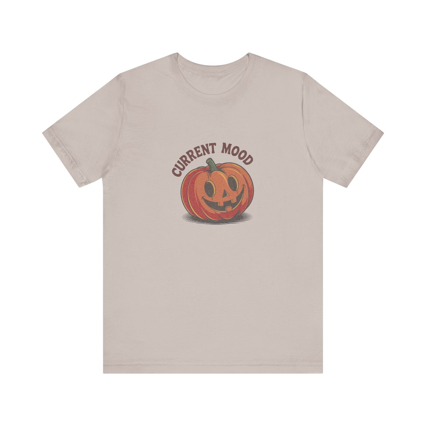Current Mood (Cute Pumpkin) — Retro Halloween Tee (Light)
