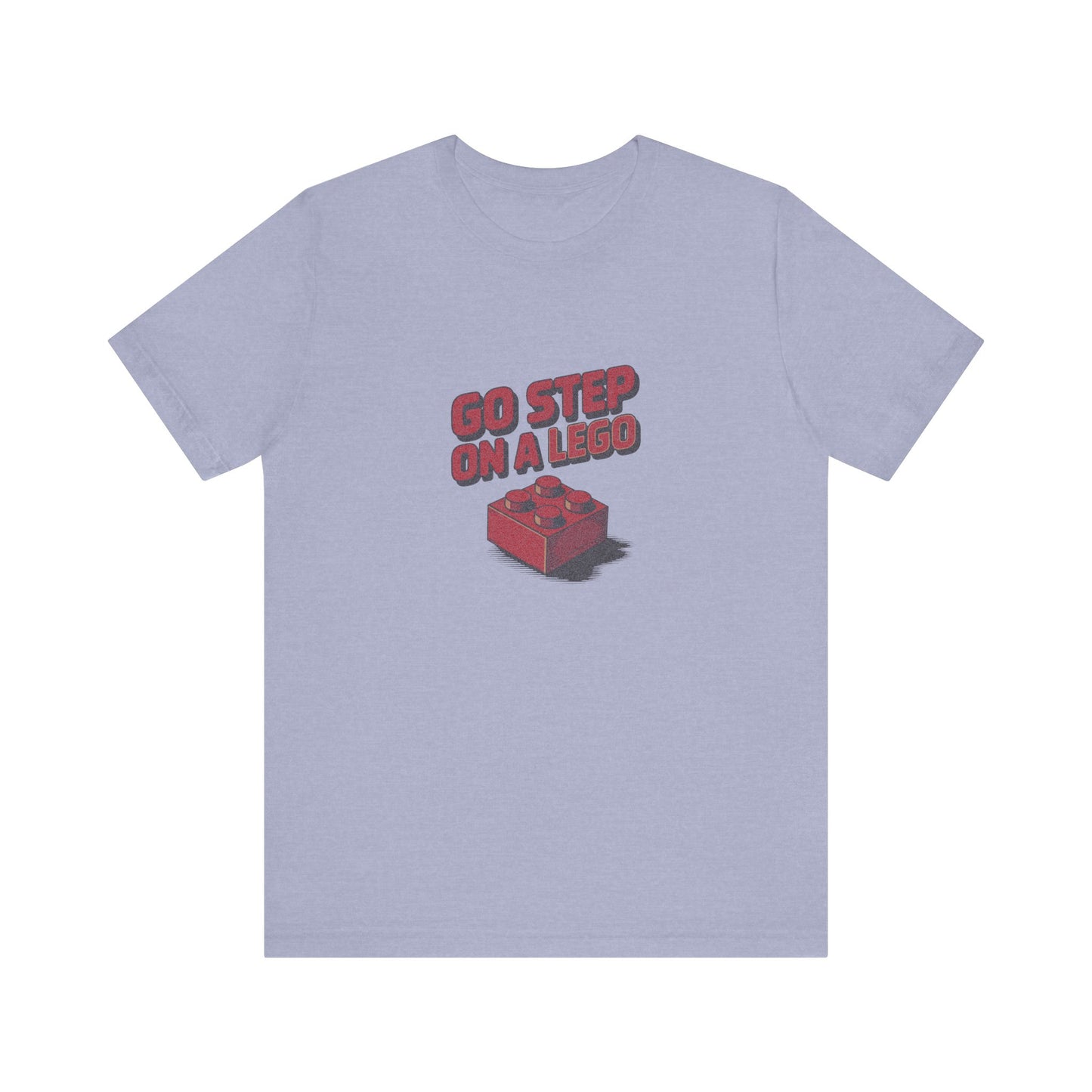Go Step on a LEGO — Red Plastic Brick Retro Tee (Light)