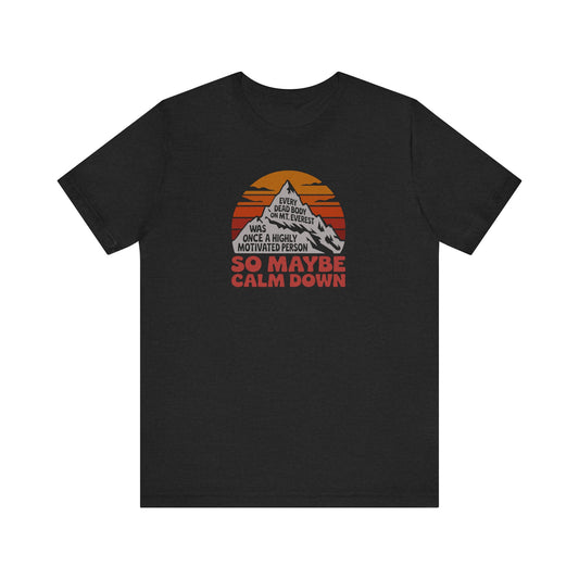 Everything in Moderation (Especially Fitness) – Mount Everest Retro Tee (Dark)