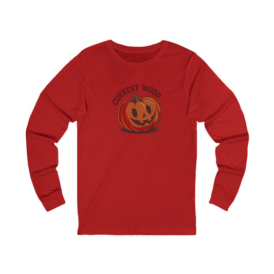 Current Mood (Cute Pumpkin) — Retro Halloween Long Sleeve (Light)