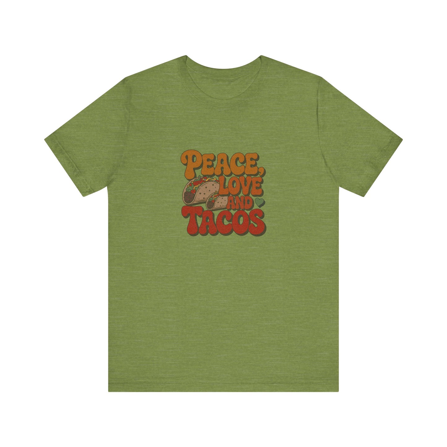 Peace, Love, and Tacos — Retro Foodie Tee (Light)