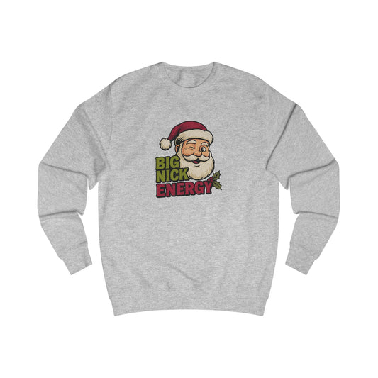 Big Nick Energy — Retro Santa Christmas Sweatshirt (Light)