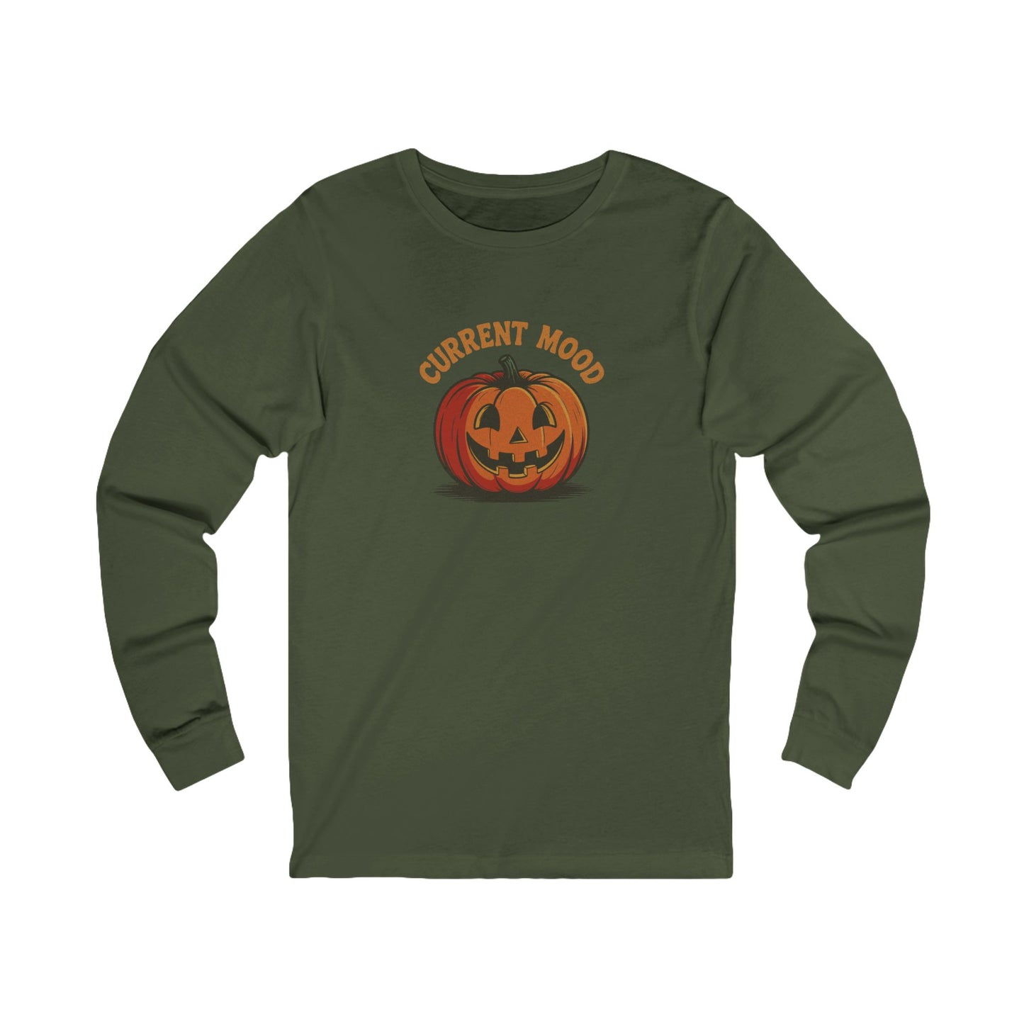 Current Mood (Classic Pumpkin) — Retro Halloween Long Sleeve (Dark)