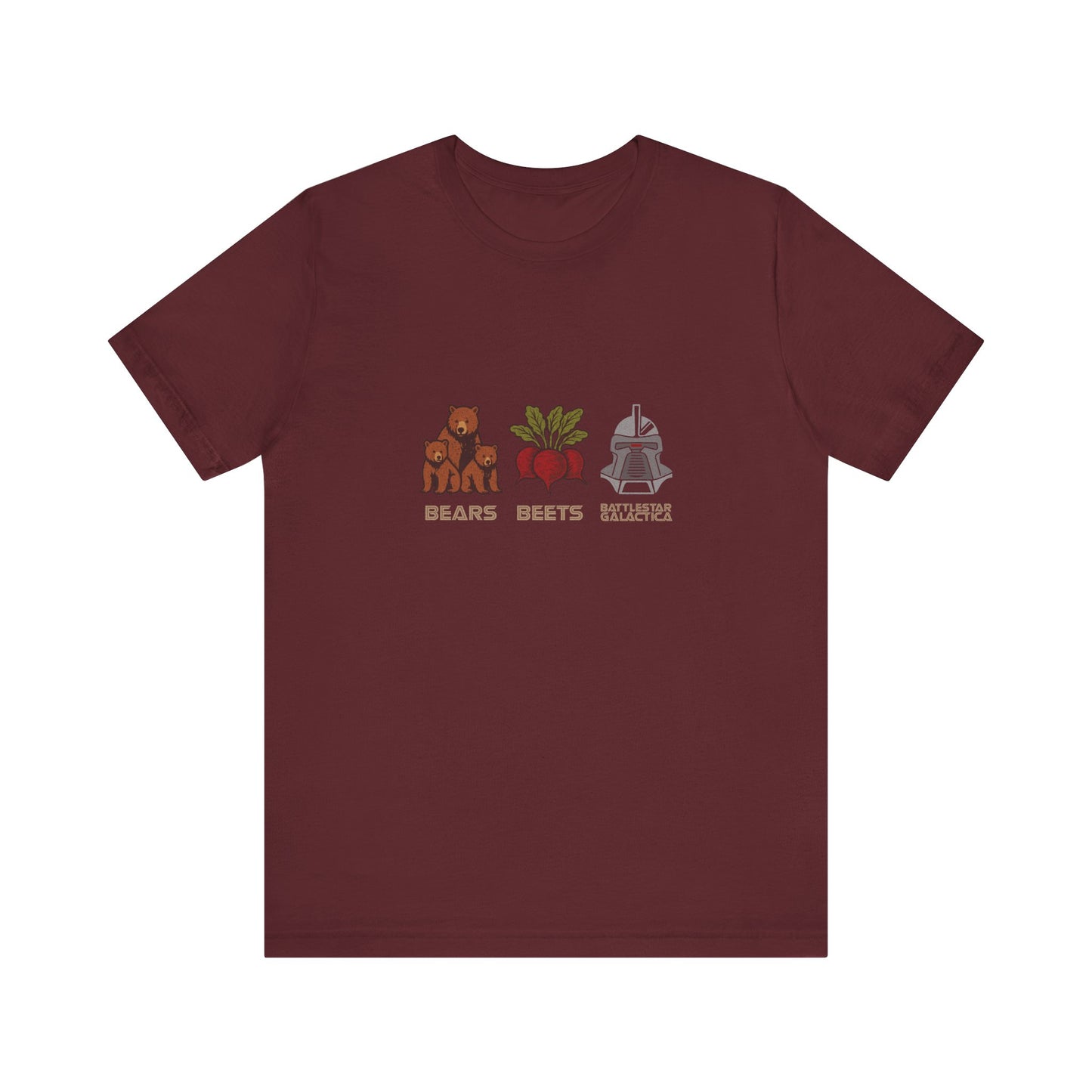Bears, Beets, Battlestar (Captions) — Retro Tee (Dark)