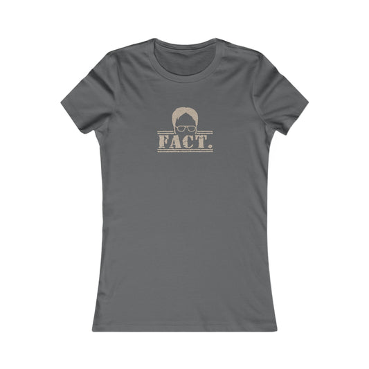 Dwight Schrute FACT. — The Office-Inspired Retro Women's Tee (Dark)
