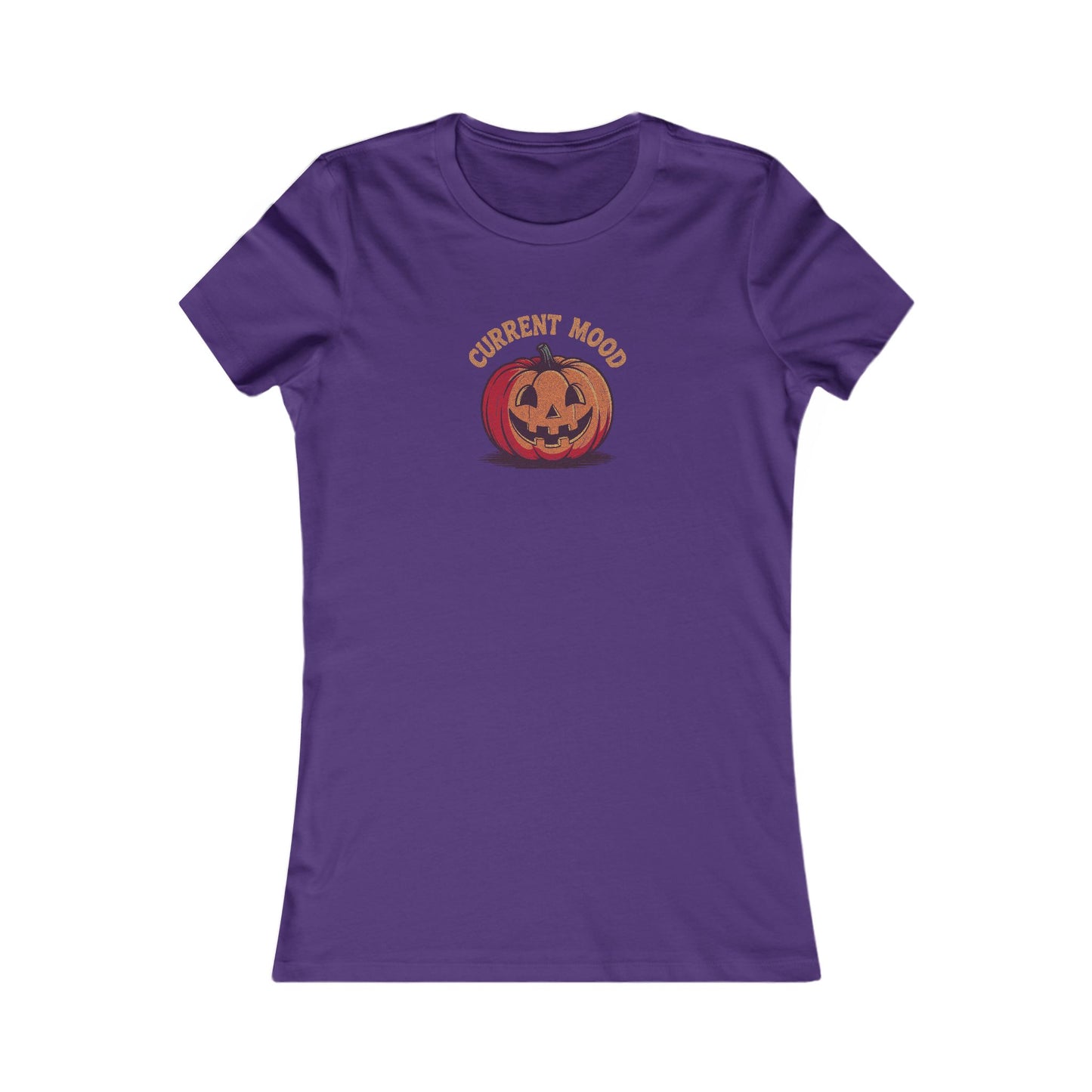 Current Mood (Classic Pumpkin) — Retro Halloween Women's Tee (Dark)