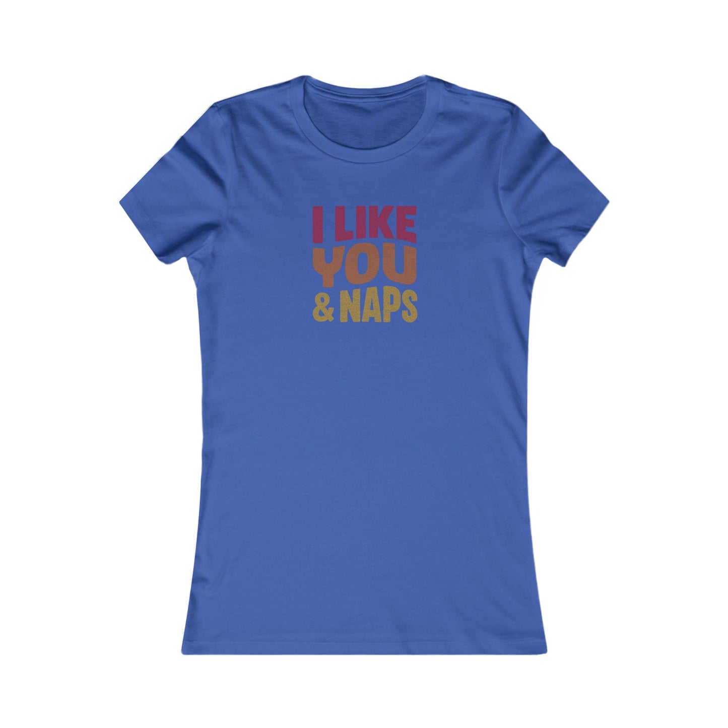 I Like You & Naps (Warm Gradient) — Retro Loungewear Women's Tee (Dark)
