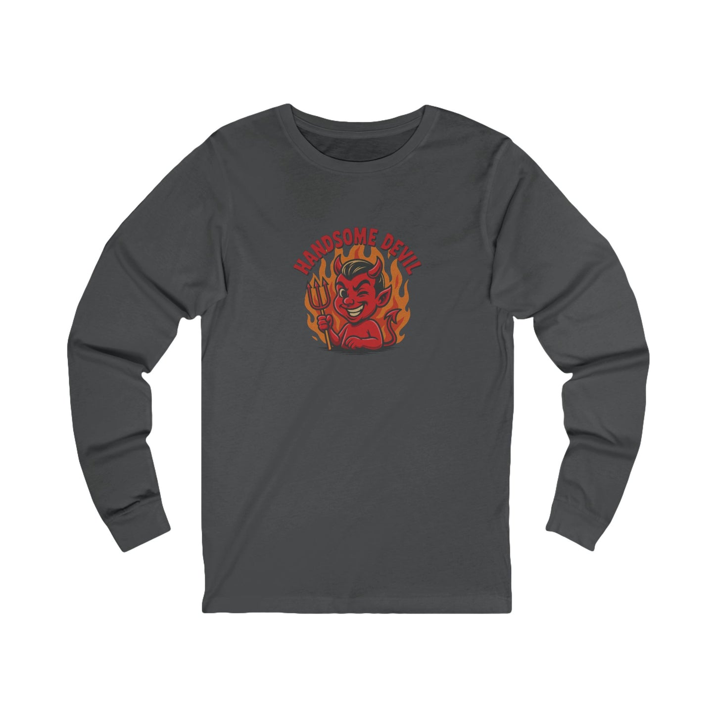 Handsome Devil — Fiery Retro Halloween Long Sleeve (Dark)