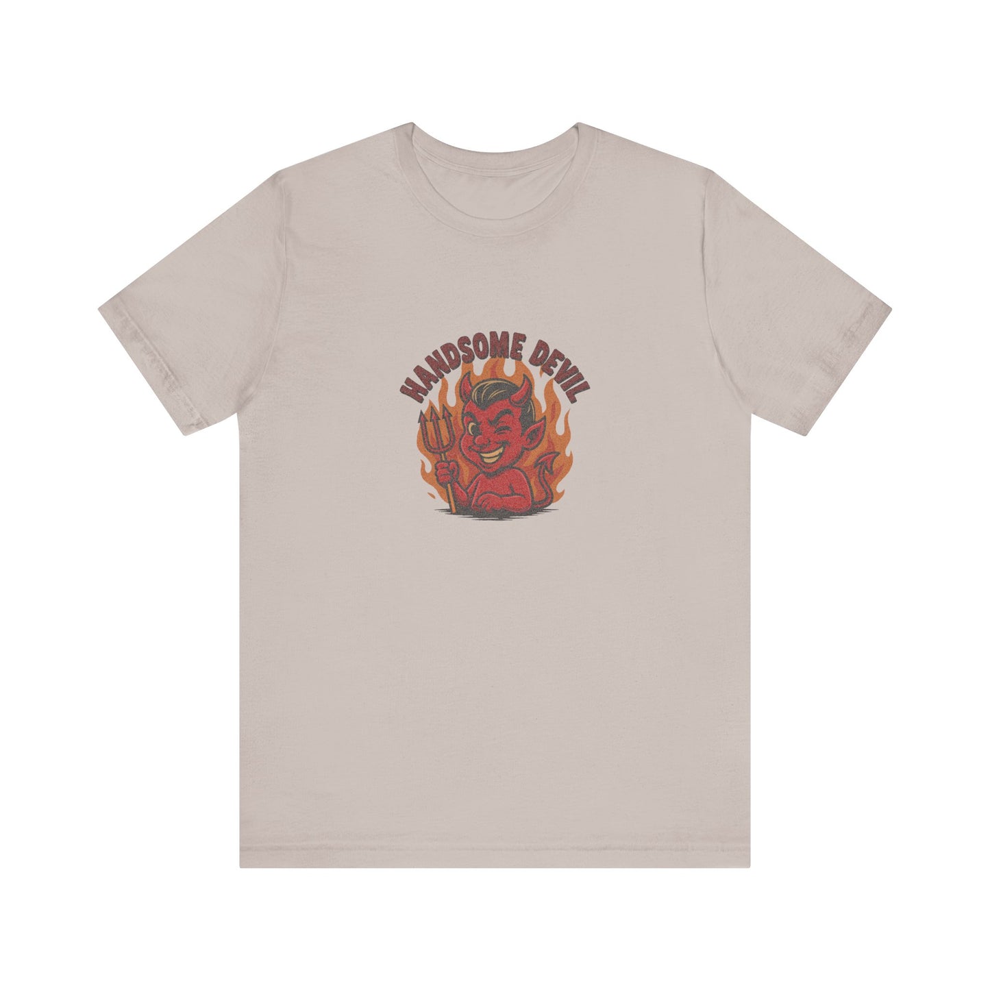 Handsome Devil — Fiery Retro Halloween Tee (Light)