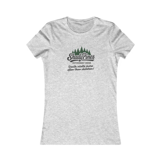 Shady Pines (Death Visits More Often Than Children) — Retro Women's Tee (Light)