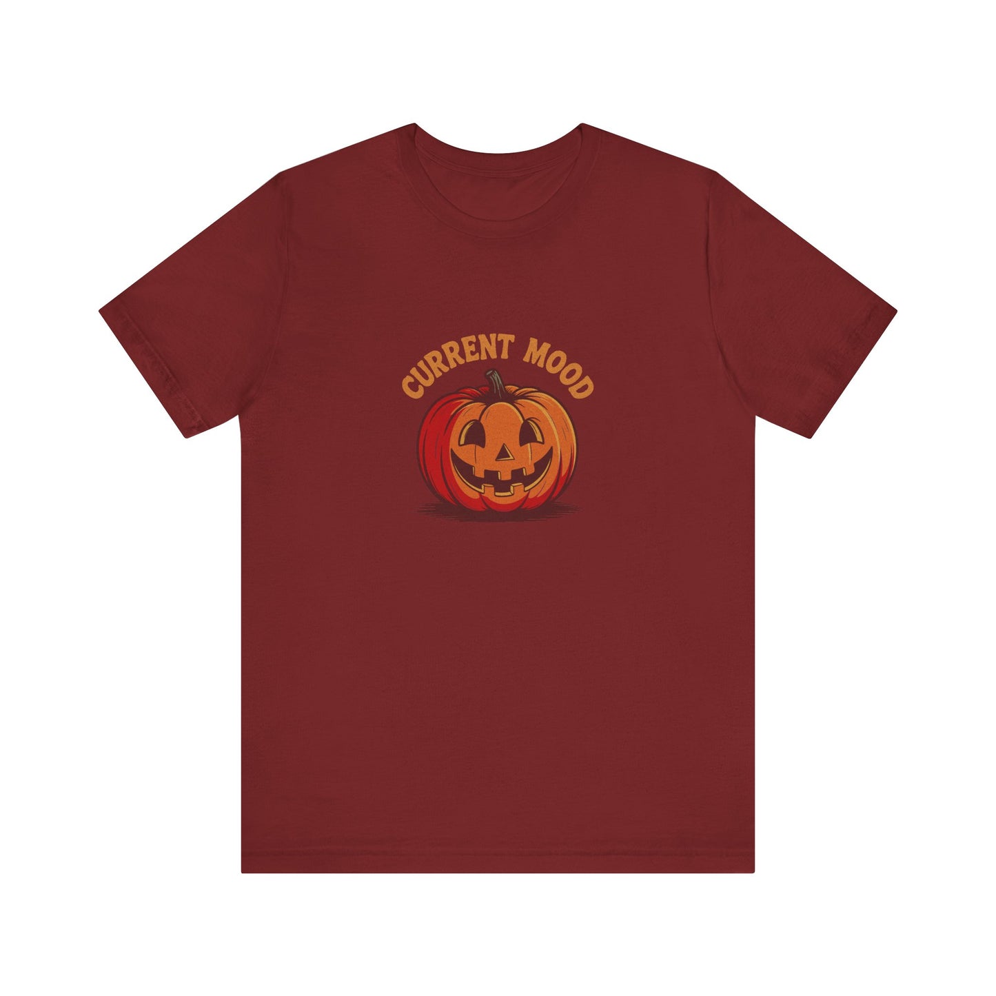 Current Mood (Classic Pumpkin) — Retro Halloween Tee (Dark)