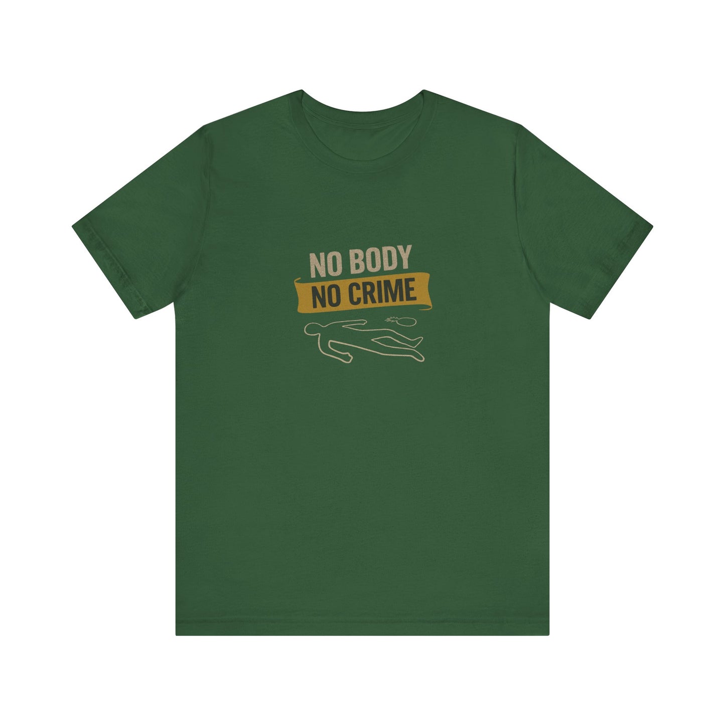 No Body, No Crime — Psych Crime Scene Retro Tee (Dark)