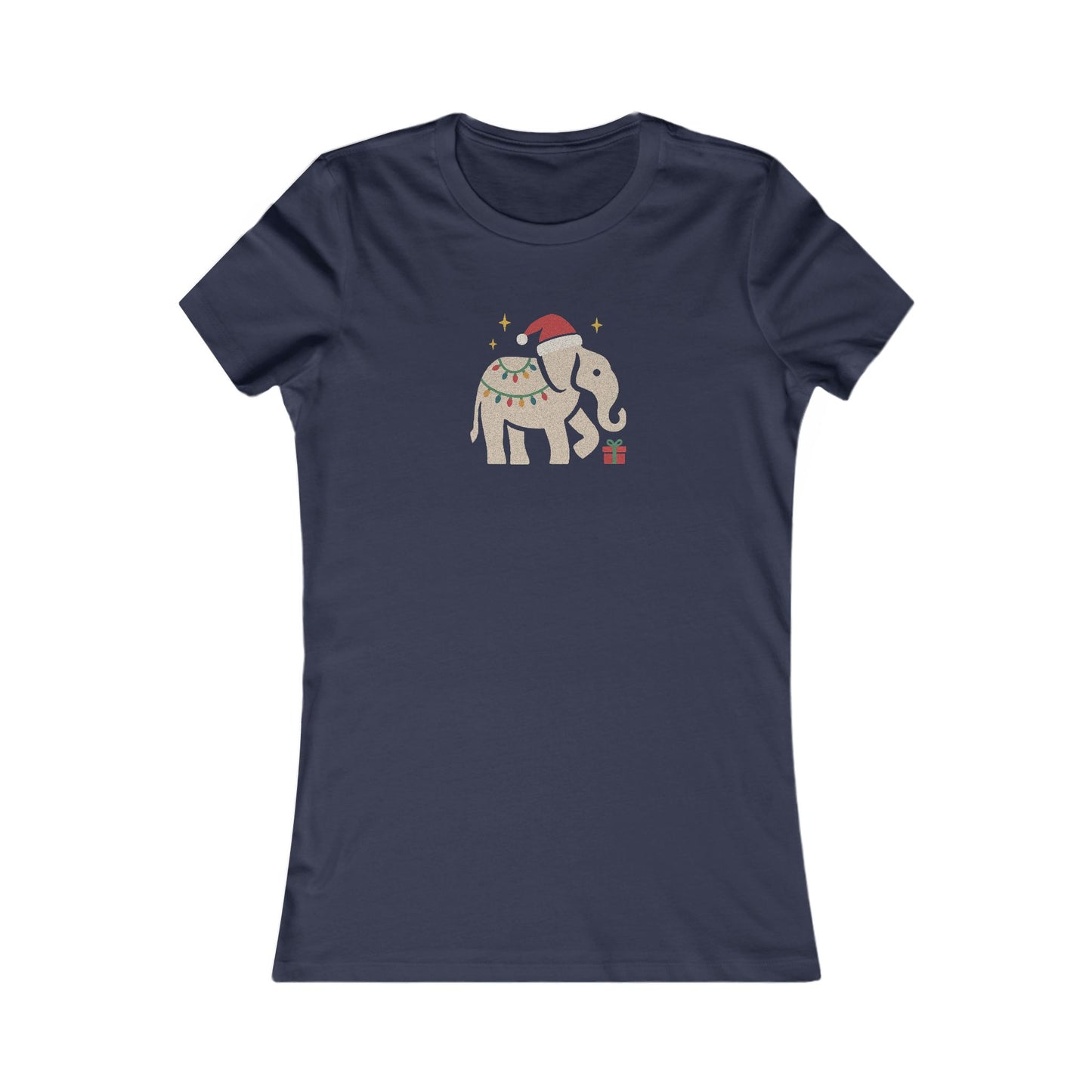 White Elephant Season — Retro Christmas Graphic Women's Tee (Dark)