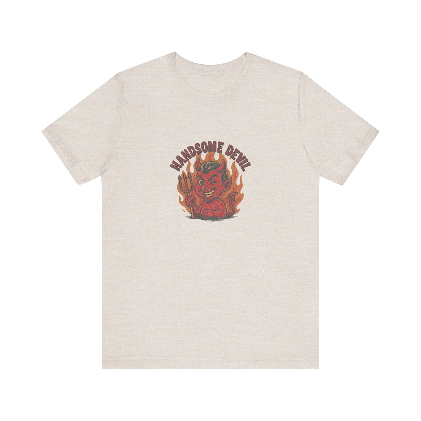 Handsome Devil — Fiery Retro Halloween Tee (Light)