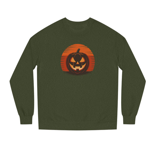 Retro Jack: Sliced Sunset — Halloween Sunset Sweatshirt (Dark)