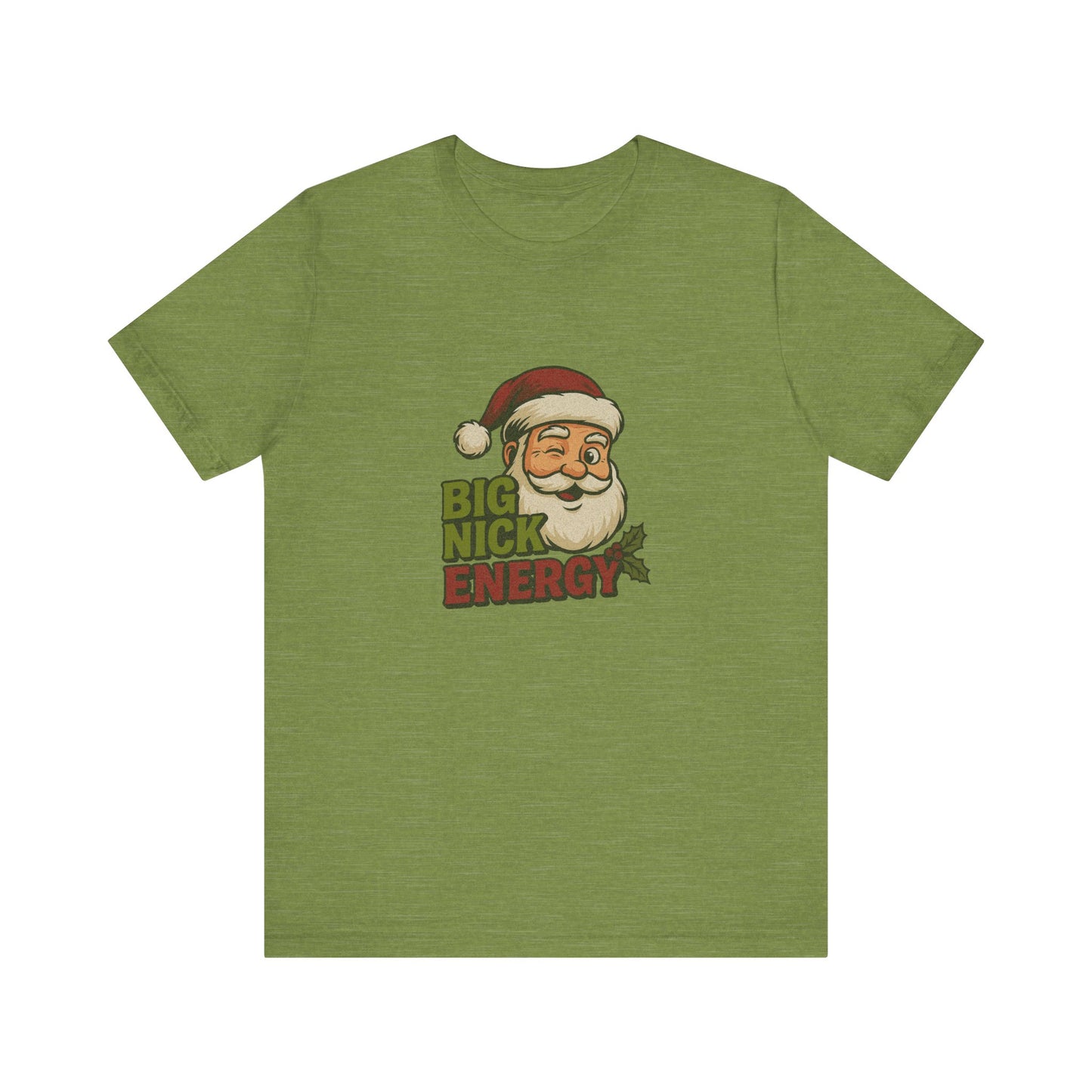 Big Nick Energy — Retro Santa Christmas Tee (Light)