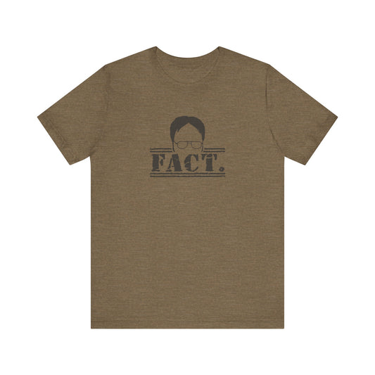 Dwight Schrute FACT. — The Office-Inspired Retro Tee (Light)
